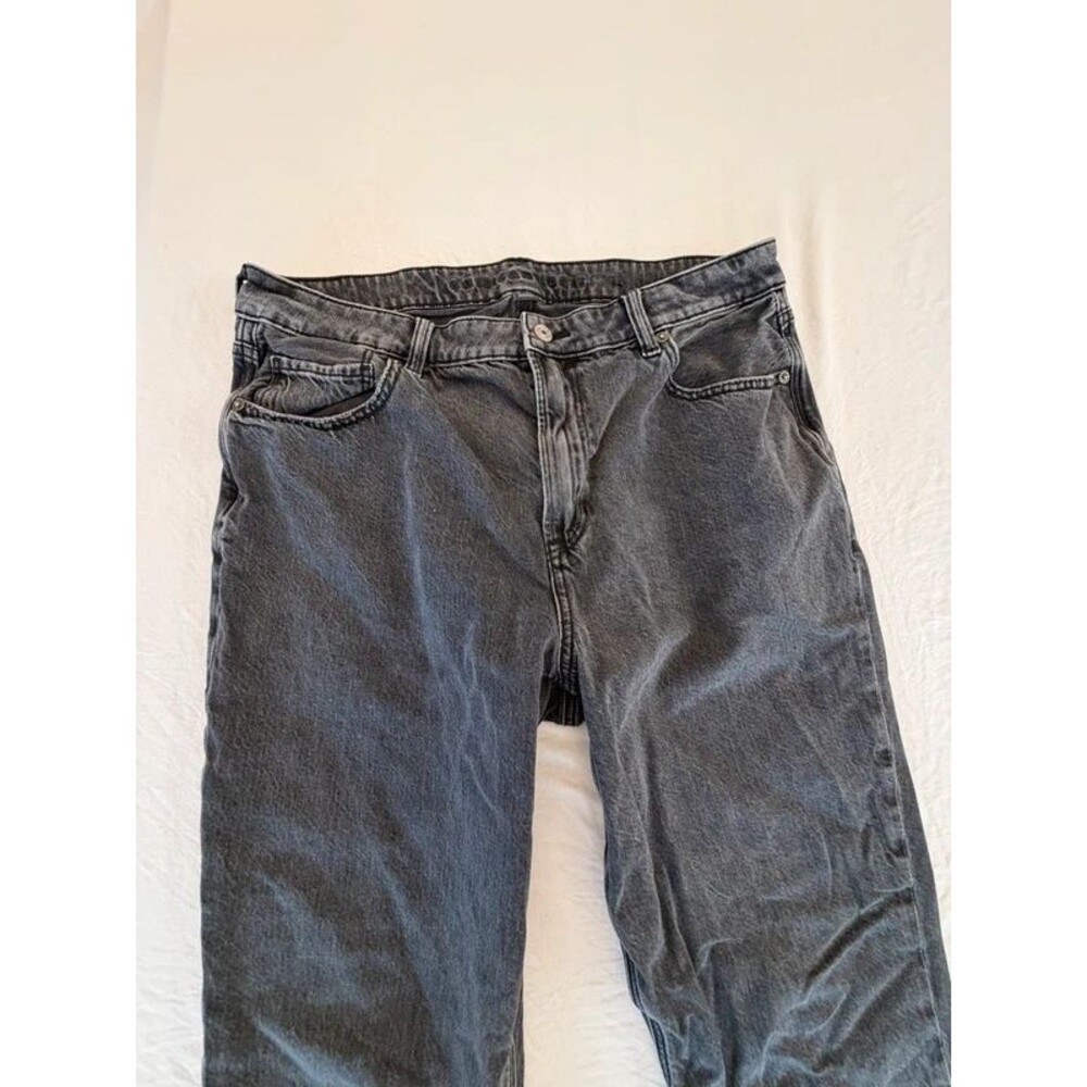 American Eagle Womens Size 14 Short Black Washed Straight Leg Denim Jeans